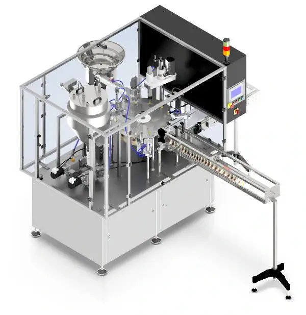 Monoblock machine POUCHLINE für das Befüllen und Verschleißen von vorgefertigten Standbeuteln und Doypack-Beuteln